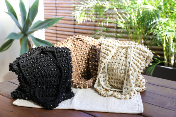 Crochet bag hand beaded