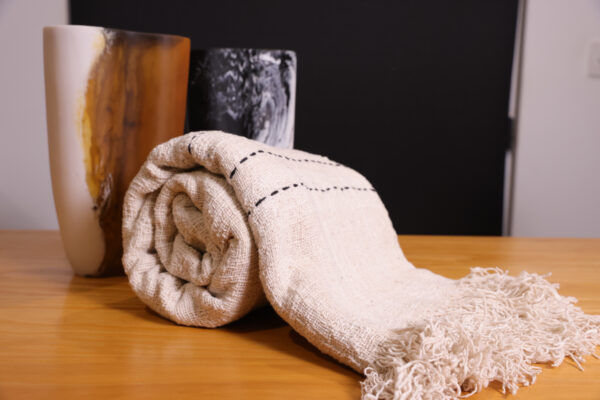 Throw With Stitching Detail & Fringe - Image 6