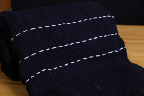 Throw With Stitching Detail & Fringe - Image 3